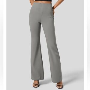 Halara Gray Flex SculptKnit High Waist Pocket Slight Flare Work Pants Medium